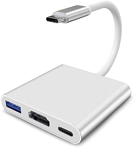 FALUBS USB C to HDMI Adapter, 4K Video Converter with USB 3.0 and Type-C Charging Port, USB-C