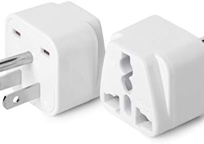 Bates- Universal to American Outlet Plug Adapter, 2 Pack, Canada Universal Travel Plug Adapter, 2