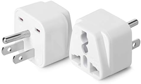 Bates- Universal to American Outlet Plug Adapter, 2 Pack, Canada Universal Travel Plug Adapter, 2