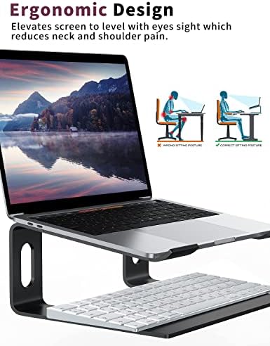 ALASHI Laptop Stand for Desk, Aluminum Computer Riser, Ergonomic Notebook Holder, Detachable Metal - Image 3