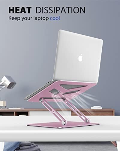 JCZT Adjustable Laptop Stand for Desk, Portable Laptop Riser, Aluminum Laptop Stand Foldable, - Image 5