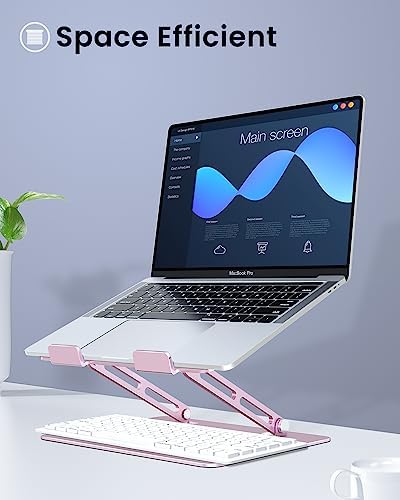 JCZT Adjustable Laptop Stand for Desk, Portable Laptop Riser, Aluminum Laptop Stand Foldable, - Image 6