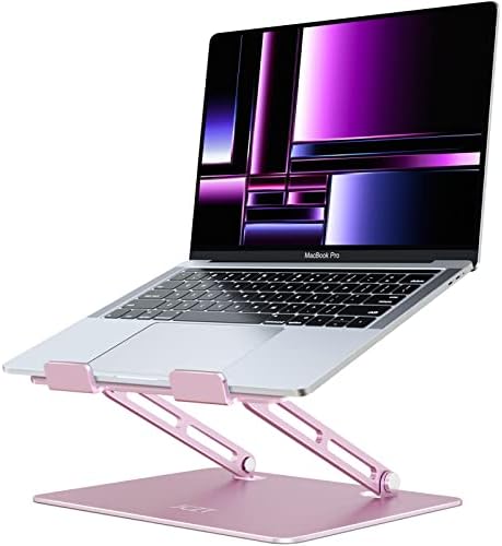 JCZT Adjustable Laptop Stand for Desk, Portable Laptop Riser, Aluminum Laptop Stand Foldable,