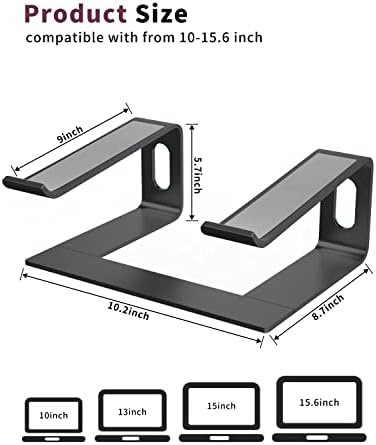ALASHI Laptop Stand for Desk, Aluminum Computer Riser, Ergonomic Notebook Holder, Detachable Metal - Image 2