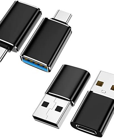𝟮𝟬𝟮𝟯 𝐔𝐩𝐠𝐫𝐚𝐝𝐞𝐝 [4 Pack] USB C to USB Adapter (2 Pack)&USB to USB C Adapter (2 Pack) [Aluminum Shell]