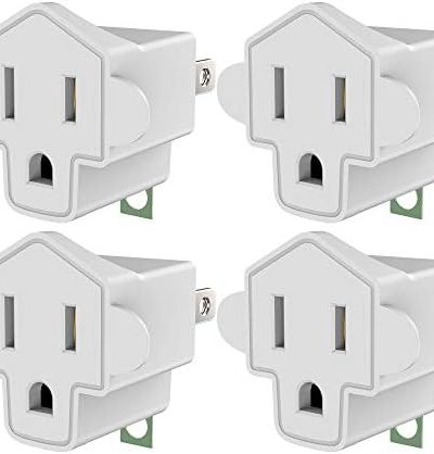 ETL Listed 3-2 Prong Grounding Outlet Adapter, JACKYLED 3 Prong to 2 Prong Adapter Converter,