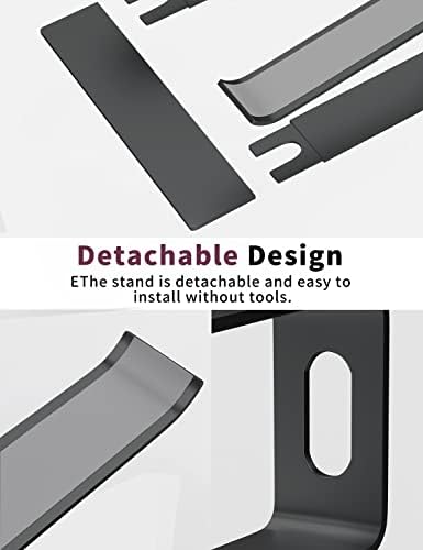 ALASHI Laptop Stand for Desk, Aluminum Computer Riser, Ergonomic Notebook Holder, Detachable Metal - Image 4