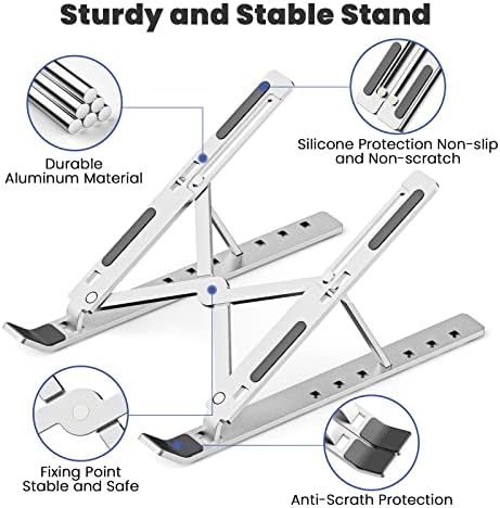 AVAKOT Portable Laptop Stand Computer Stand for Laptop Ergonomic Aluminum Laptop Stand | Adjustable - Image 4